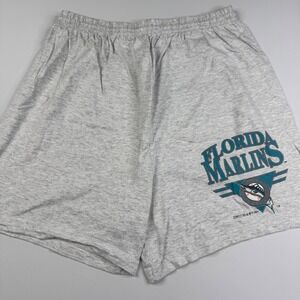 Vintage Florida Marlins 1994 Competition Athletic Shorts Gray XL Cotton Made USA
